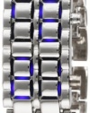 GGI International Women's WLed-Lava-SB Silver Stainless Steel Lava Blue LED Digital Bracelet Watch