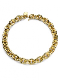 THE LOOKA bold, simple chain of polished oval linksToggle closureTHE FITLength, about 18THE MATERIAL18k gold platingORIGINMade in Italy