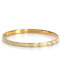 This whimsical striped bangle from kate spade new york, inscribed with Get carried away, makes for an inspirational gift.