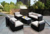 Genuine Ohana Outdoor Patio Wicker Sofa Sectional Furniture 7pc All Weather Couch Set with Free Patio Cover