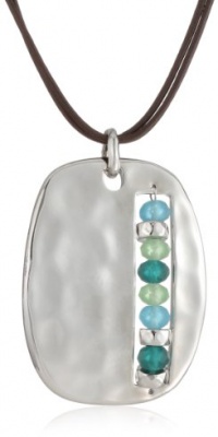 Kenneth Cole New York Urban Sea Glass Faceted Bead Rectangle Pendant Necklace