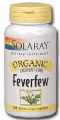 Organic Feverfew Leaf 455mg by Solaray - 100 Capsule