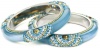 Chamak by priya kakkar Base Metal Aqua and Gold Crystal Bangle Bracelet Set