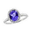 Effy Jewlery 14K White Gold Tanzanite and Diamond Ring, 2.24 TCW Ring size 7