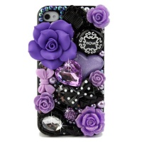 Nova Case 3D Bling Crystal iPhone Case for AT&T Verizon Sprint Apple iPhone 4/4S Purple Fairy Tale