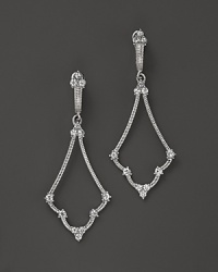 Eloquently shaped, these sterling silver earrings from Judith Ripka are accented with white sapphires.