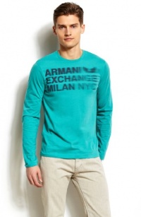 Armani Exchange Long Sleeve Blurred Logo Tee