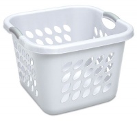 Sterilite 12178006 1.50-Bushel Ultra Square Laundry Basket, 6-Pack, White with Titanium Handles