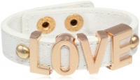 BCBGeneration White Canvas and Rose Gold Love Affirmation Bracelet