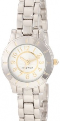 Nine West Women's NW1191SVTT  Round Silver-Tone Dial Bracelet Watch