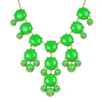 Green Bubble Necklace,Fruit Green Color Necklace,Statement Necklace (Fn0508-Fruit Green)