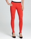 From black to brights, leggings have fashion insiders abuzz for fall--try these vibrant Theory leggings on for size.