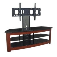 Walker Edison 60-Inch 4-in-1 TV Stand with Removable Mount, Cherry/Black