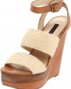 Steven by Steve Madden Women's Bernidet Ankle-Strap Sandal, Natural Fabric, 6 M US