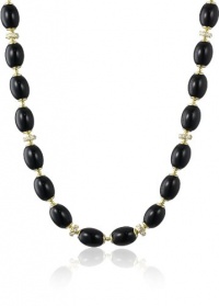 Anne Klein Alder Gold-Tone Topaz Black and Crystal Strand Necklace, 42