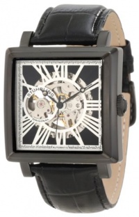 Stuhrling Original Men's 389.33551 Classic Winchester Chariot Square Automatic Skeleton Black Watch Set