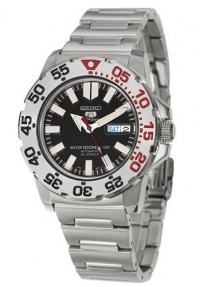 Seiko Men's SNZF47 Seiko 5 Automatic Black Dial Stainless-Steel Bracelet Watch