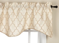 Stylemaster Hudson 52 by 17-Inch Embroidered Lined Valance with Cording, Vanilla