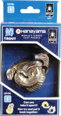 BePuzzled Hanayama Cast Metal Brainteaser Puzzles - Hanayama Trout Puzzle (Level 1)