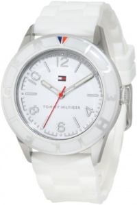 Tommy Hilfiger Women's 1781184 Sport Stainless Steel and White Silicon Strap Watch