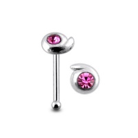 Nose Studs Pink Drop 925 Silver Nose Stud with the Ball End Body Piercing Nostril Screws