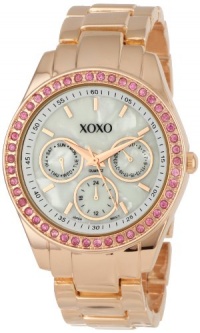 XOXO Women's XO5298A Rhinestone Accent Rose Gold Bracelet Watch