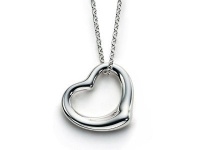 Silvertone Designer Style Open Floating Heart Charm Pendant Necklace Fashion Jewelry