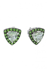 Effy Jewlery 14K White Gold Green Amethyst Earrings, 2.44 TCW