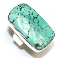 Modern & Sleek Design Santa Rosa Turquoise Sterling Silver Ring Size - 8