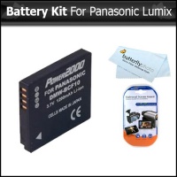 Battery Kit For Panasonic Lumix DMC-TS4, DMC-TS3 DMC-TS2, DMC-FX75, DMC-FX700, DMC-FH20, DMC-FH1, DMC-FH3, DMC-F3, DMC-F2 Digital Cameras Includes Panasonic DMW-BCF10 Replacement Batteries 1200MAH + LCD Screen Protectors + MicroFiber Cleaning Cloth