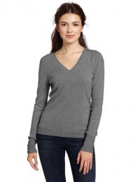 Christopher Fischer Women's 100% Cashmere V-Neck  Button Cuff Detail Sweater