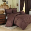 Chezmoi Collection 7 Pieces Solid Mocha Brown Microsuede Comforter 86x88 bed-in-a-bag Set Full Size Bed