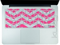 Kuzy - Pink Chevron Zig-Zag Keyboard Cover for MacBook Pro 13 15 17 Aluminum Unibody (fits MacBook with or w/out Retina Display) iMac and MacBook Air 13 Silicone Skin - Pink