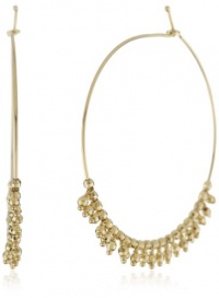 Mizuki 14k Gold Bead Fringe Hoop Earrings