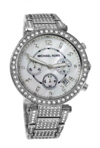 Michael Kors Parker Silver Dial Crystals Stainless Steel Mens Watch MK5572