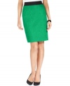 Strike a noticeably stylish note in this petite pencil skirt from Alfani, outfitted with an elegant lace overlay.