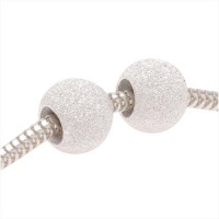 Sterling Silver Round Stardust Smart Bead Stoppers - Fit Pandora Bangles - 7mm (2)