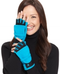 Sporty and smart, these convertible fingerless gloves from Isotoner feature a flip top mitten that keep you covered on the coldest winter days.