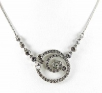 Givenchy Necklace, Silver-Tone Rhinestone Swirl Pendant Necklace