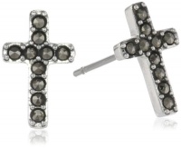 Judith Jack Mini Items Sterling Silver, Marcasite Cross Earrings