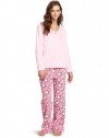 Goodnight Kiss Women's V-Neck Plush Pajama Set