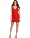 C&C California Women's Lace Tank Dress, Molten Lava, Medium