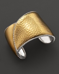 Richly textured 22K yellow gold and sterling silver cuff from John Hardy.