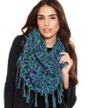 Get caught up in this colorful fishnet infinity scarf from Steve Madden that showcases creative, cool style just in time for winter.