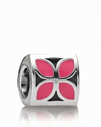 A bold enamel flower motif steals the scene on this sterling silver PANDORA charm.