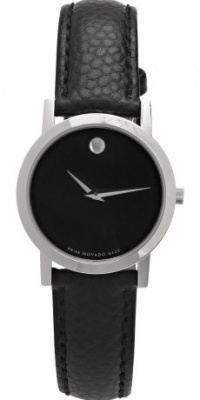 Movado Women's 606087 Museum Black Leather Strap Watch