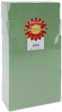 Floracraft 2-5/8 Inch x3-1/2 Inch x7-7/8 Inch Floral Foam Blocks - 6PK/Green