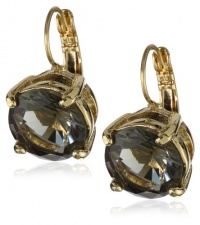 Kate Spade New York Gold-Tone Round Lever Back Black Stud Earrings