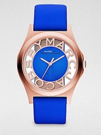 Marc by Marc Jacobs Henry Blue Cut-out Dial Rose Gold Ion-plated Ladies Watch MBM1244