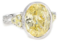 Judith Ripka Estate Oval Stone Estate Yellow Ring, Size 8